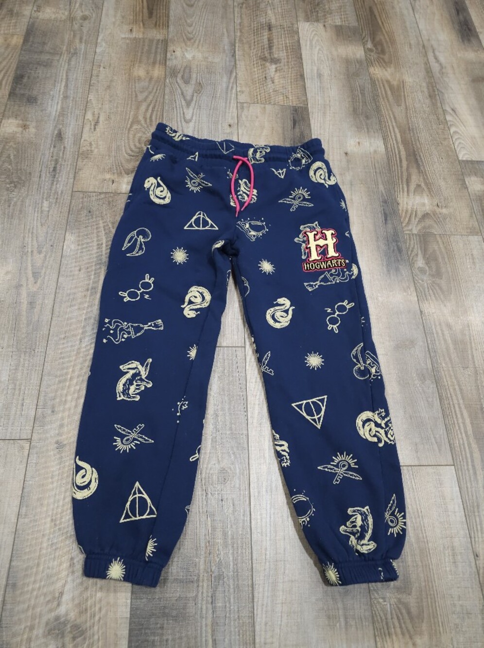 Harry Potter Sweatpants Juniors Medium Hogwarts Baggy Symbols